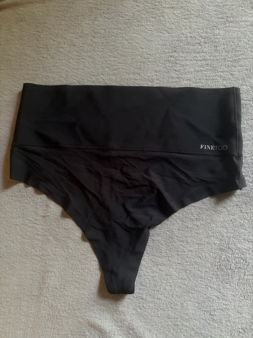 FINETOO Black High-Waist Thong Shapewear